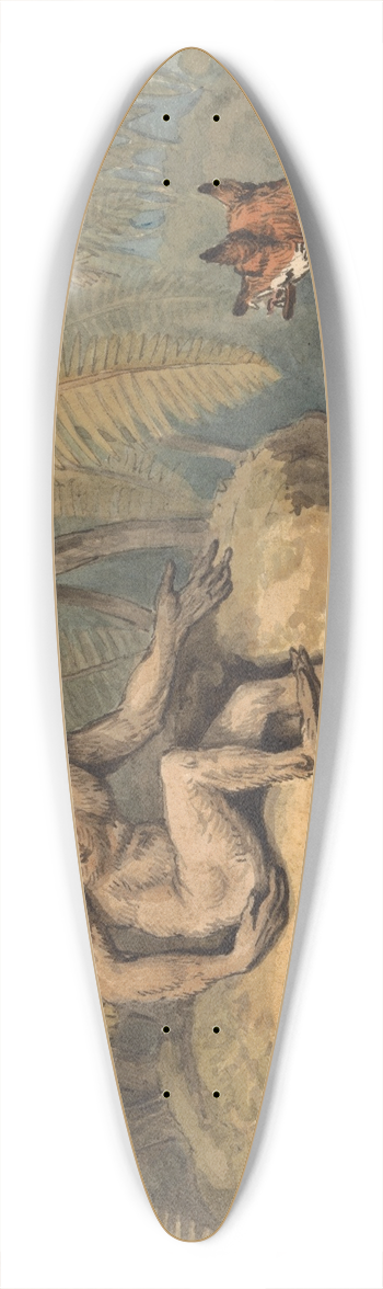 Samuel Howitt - A Monkey and a Fox 39.3 inch art pintail longboard deck