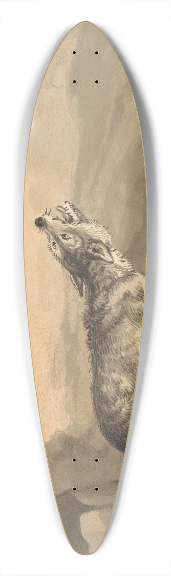 Samuel Howitt - Fox and the Hedgehog (Porcupine) 39.3 inch art pintail longboard deck