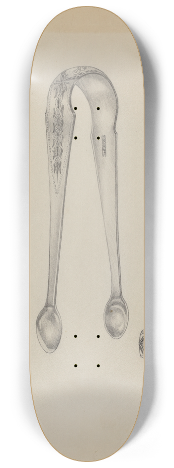 Grace Halpin - Silver Sugar Tongs 8.25 inch art skate deck