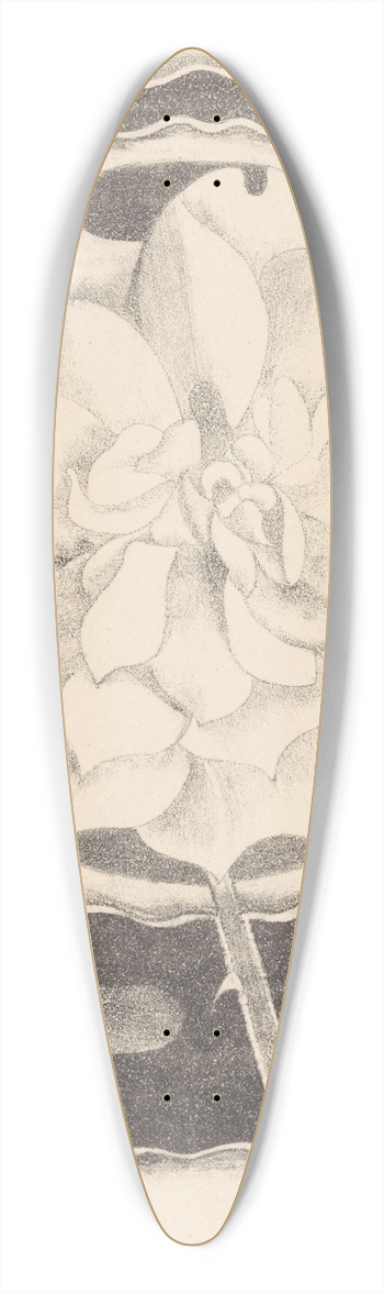 Samuel Jessurun de Mesquita - Roos (in cirkel, met golvende rand) 39.3 inch art pintail longboard deck