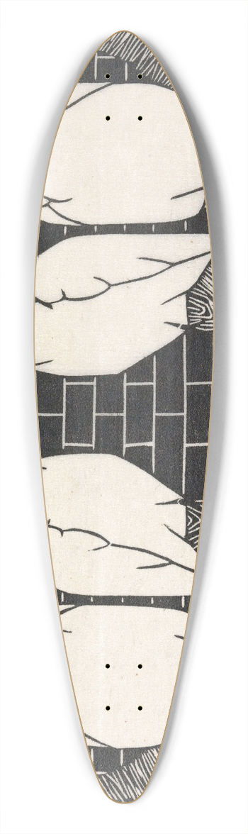 Samuel Jessurun de Mesquita - Vier kroonkaketoes 39.3 inch art pintail longboard deck