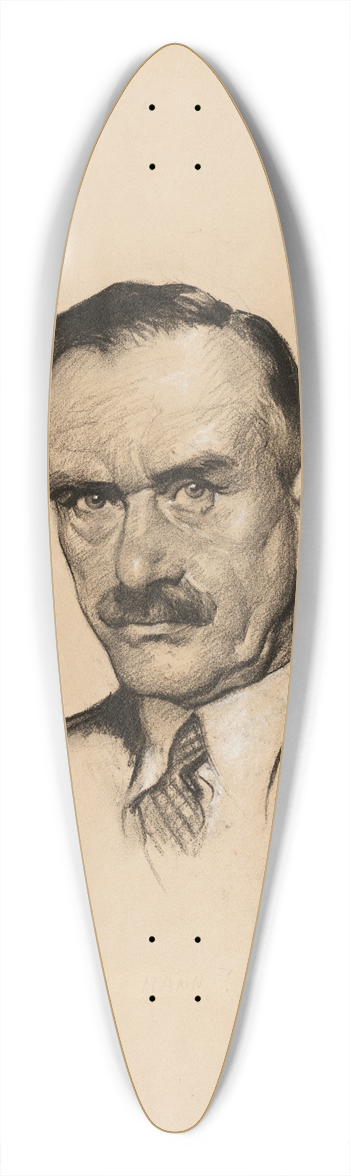 Samuel Johnson Woolf - Thomas Mann 39.3 inch art pintail longboard deck