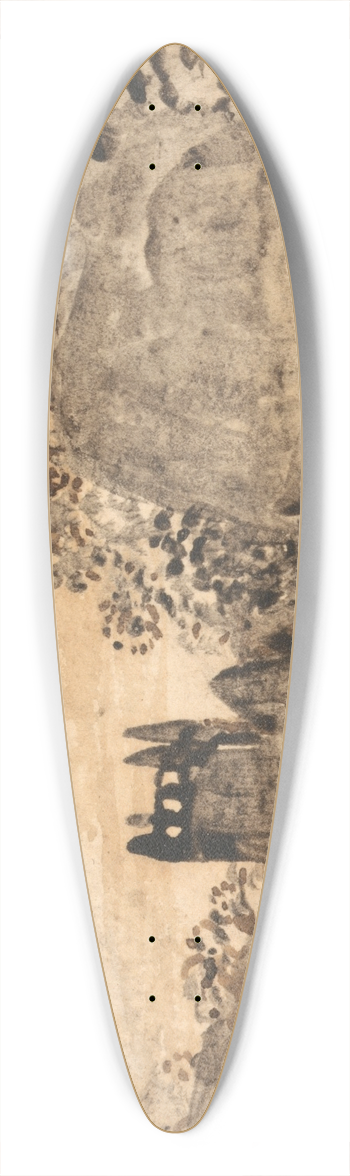 Samuel Palmer - Thatched Cottage and Church 39.3 inch art pintail longboard deck