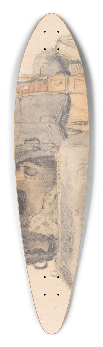 Samuel Prout - A Diligence, Front View 39.3 inch art pintail longboard deck