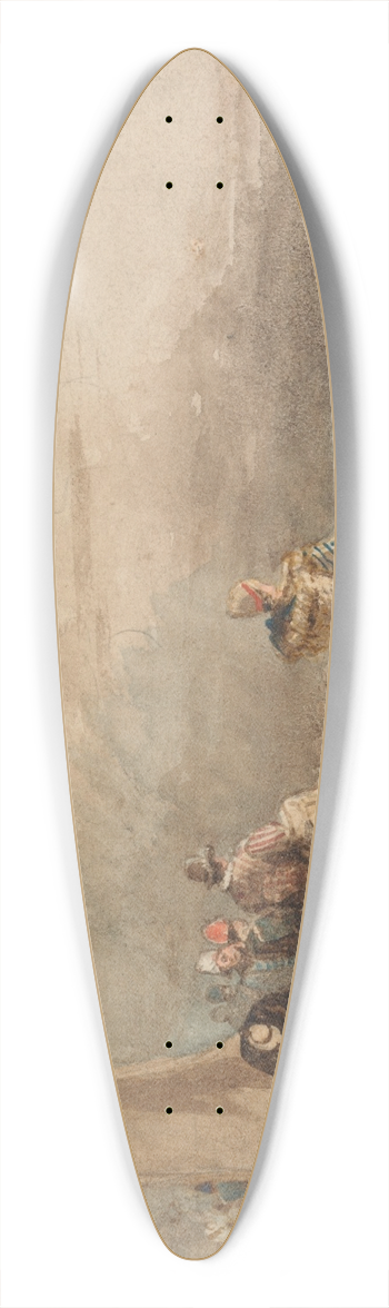 Samuel Prout - Figures on a Beach 39.3 inch art pintail longboard deck