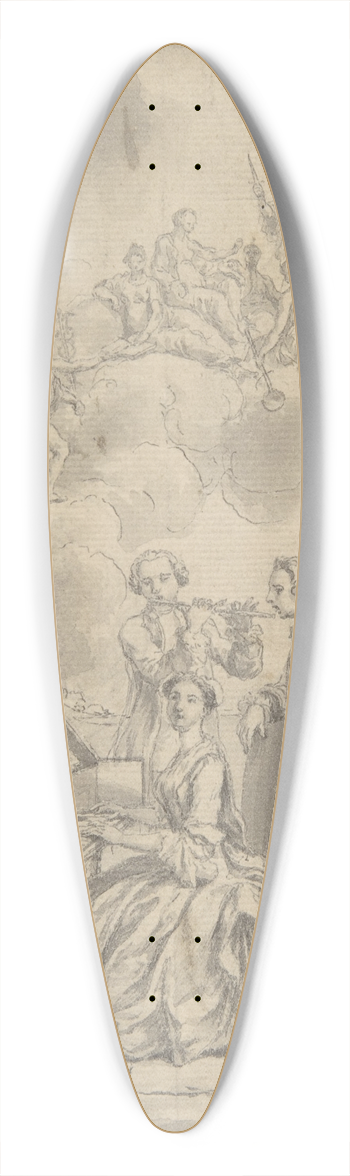 Samuel Wale - A Musical Gathering 39.3 inch art pintail longboard deck