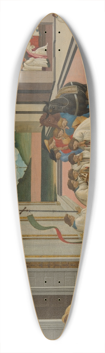 Sandro Botticelli - Three Miracles of Saint Zenobius 39.3 inch art pintail longboard deck