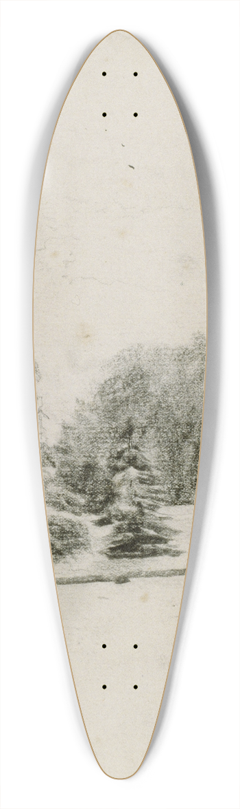 Santiago Rusiol - Study of a Garden 39.3 inch art pintail longboard deck