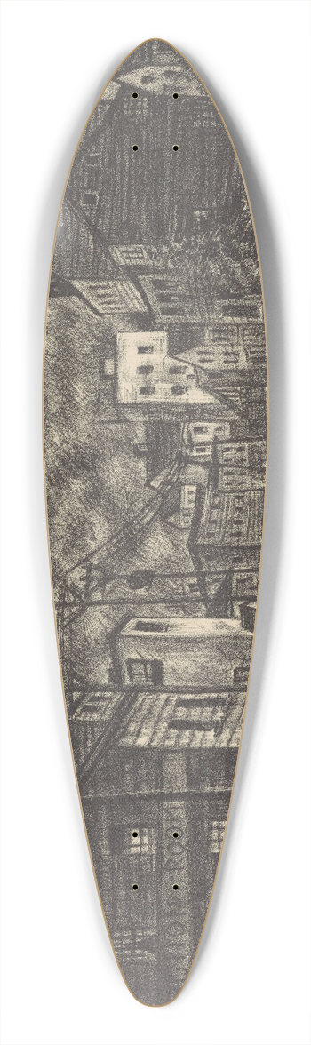 Saul Kovner - Small Town Harlem 39.3 inch art pintail longboard deck