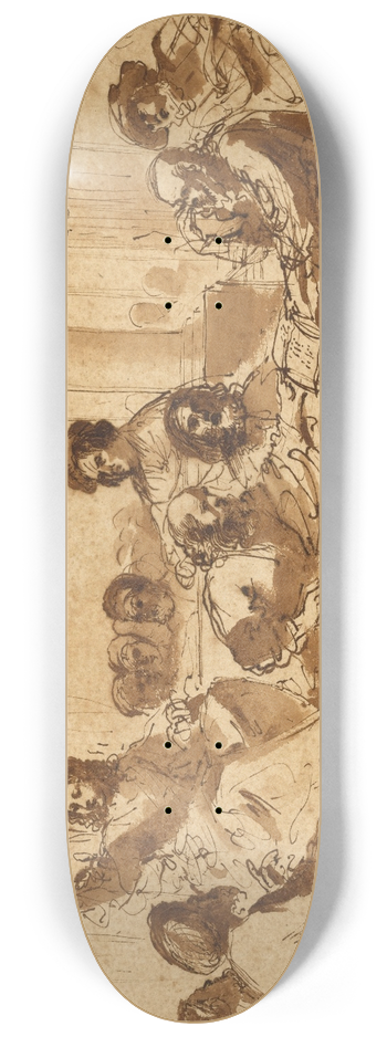 Guercino - Christ Preaching in the Temple 8.25 inch art skate deck