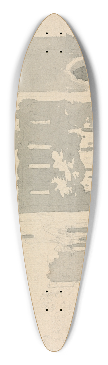 Sawrey Gilpin - Sketch of Castle 39.3 inch art pintail longboard deck