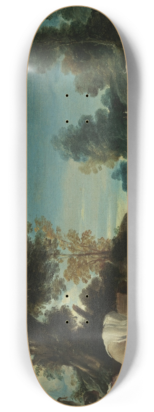 Guercino - Landscape with Bathing Women 8.25 inch art skate deck