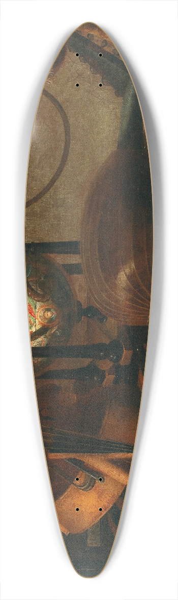 School of Bergamo - Musical instruments, a globe, book and music sheets on a table 39.3 inch art pintail longboard deck
