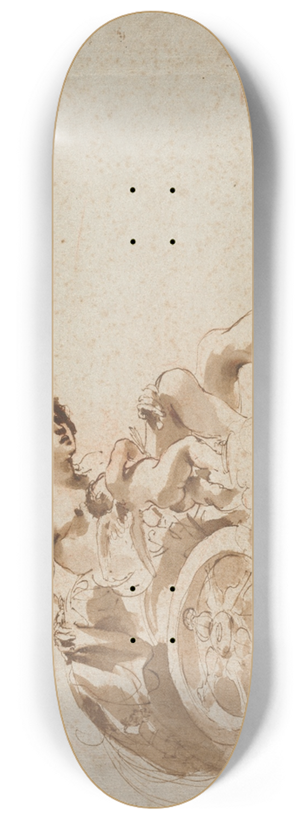 Guercino - Venus and Cupid in a Chariot 8.25 inch art skate deck