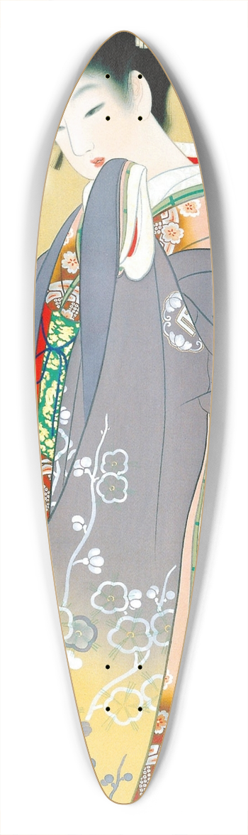Shoen Uemura - Cherry Blossom Viewing 39.3 inch art pintail longboard deck