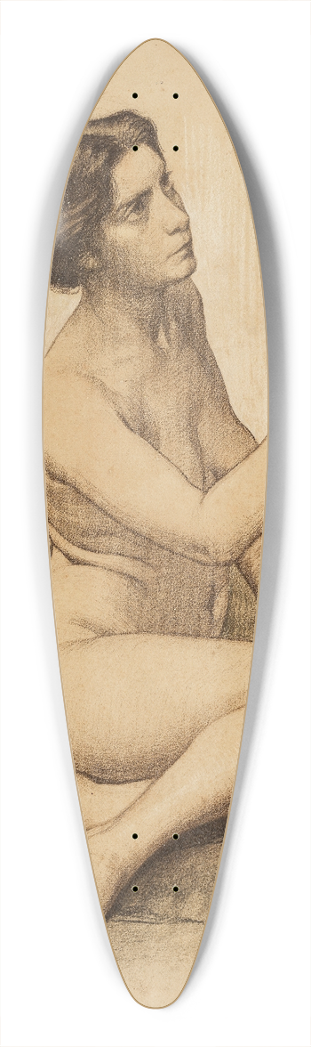 Sigmund Lipinsky  - Kniender weiblicher Akt 39.3 inch art pintail longboard deck