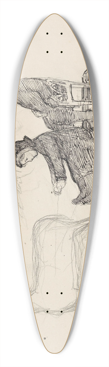 Signe Scheel - Barn med bukk 39.3 inch art pintail longboard deck