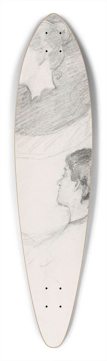 Signe Scheel - Helga Ring; Ingrid Dahl 39.3 inch art pintail longboard deck