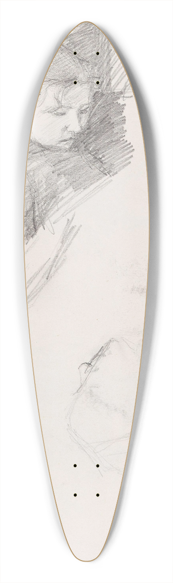 Signe Scheel - Kvinneportrett 39.3 inch art pintail longboard deck