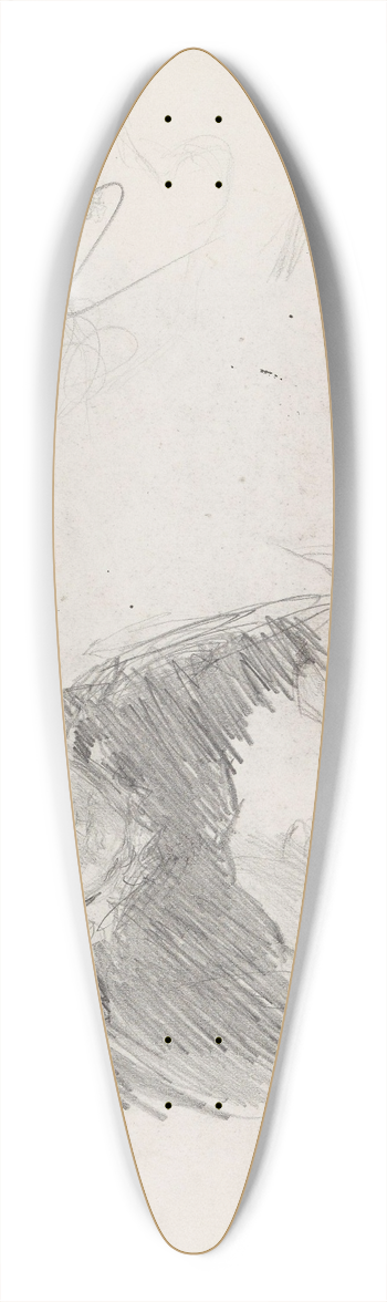 Signe Scheel - Kvinneportrett; riss av hode 39.3 inch art pintail longboard deck