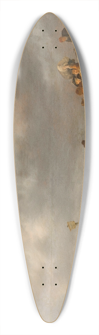 Simon de Vlieger - Beach with Fishermen 39.3 inch art pintail longboard deck