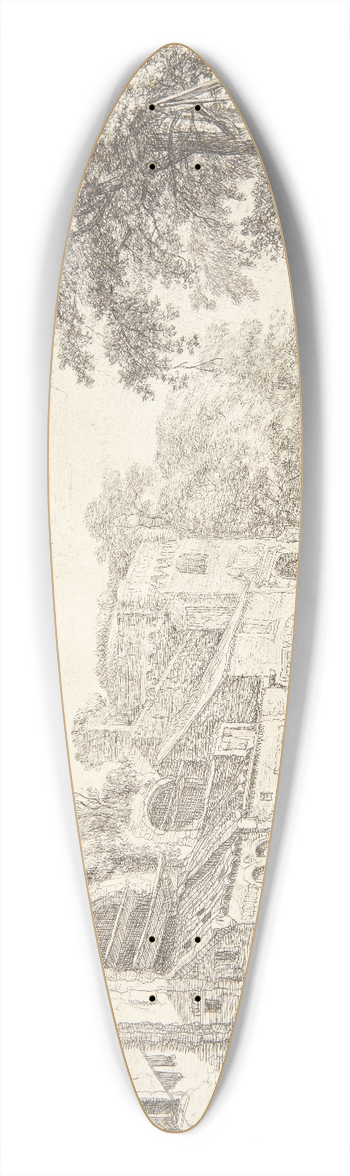 Simon de Vlieger - Indfaldsvej i en landsby 39.3 inch art pintail longboard deck