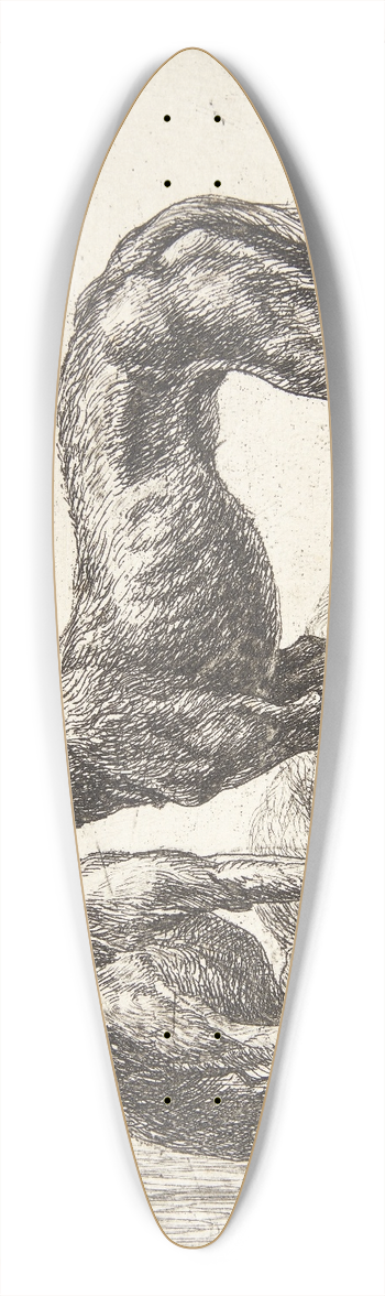 Simon de Vlieger - To mynder og en sovende hund 39.3 inch art pintail longboard deck