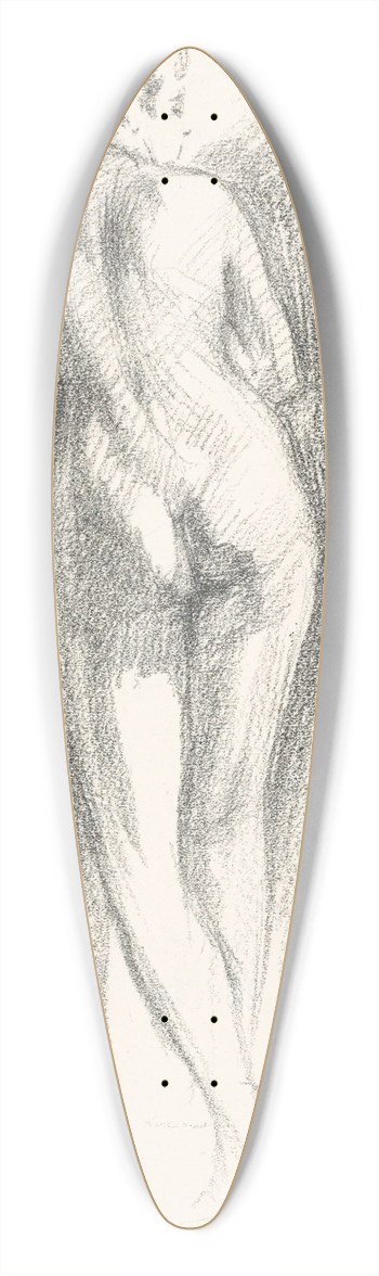 Simon Moulijn - Staande naakte vrouw 39.3 inch art pintail longboard deck