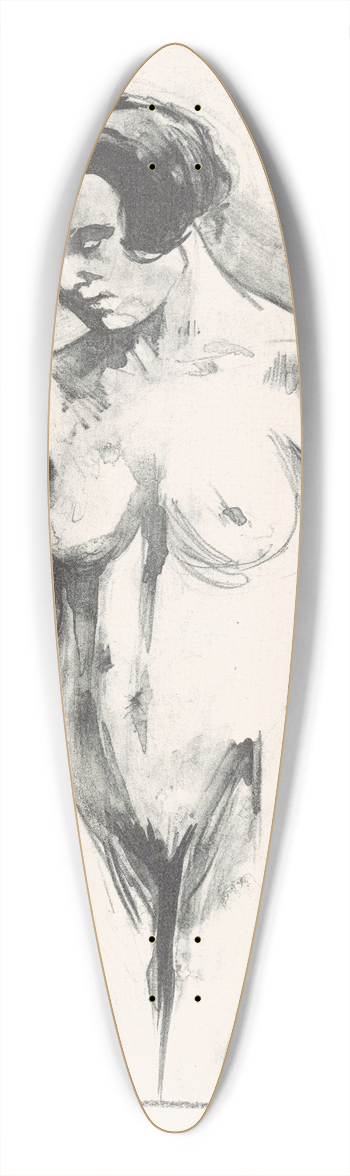 Simon Moulijn - Studie van een staande naakte vrouw 39.3 inch art pintail longboard deck