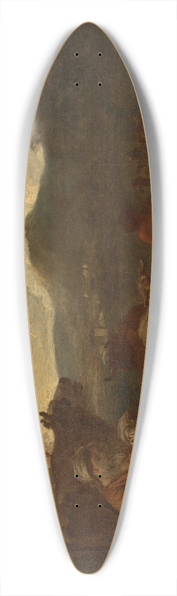 Simon van der Does - Hirtin, ihr Kind stillend, mit der Herde in sdlicher Landschaft 39.3 inch art pintail longboard deck