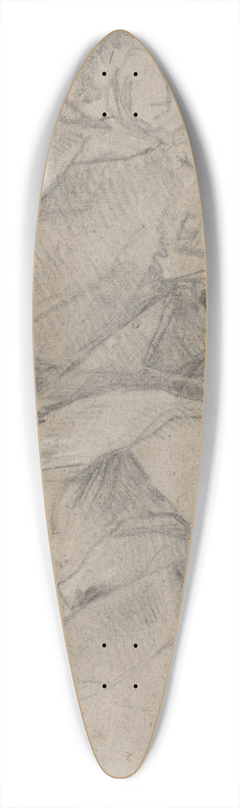 Simon Vouet - A Bearded Man with a Staff 39.3 inch art pintail longboard deck