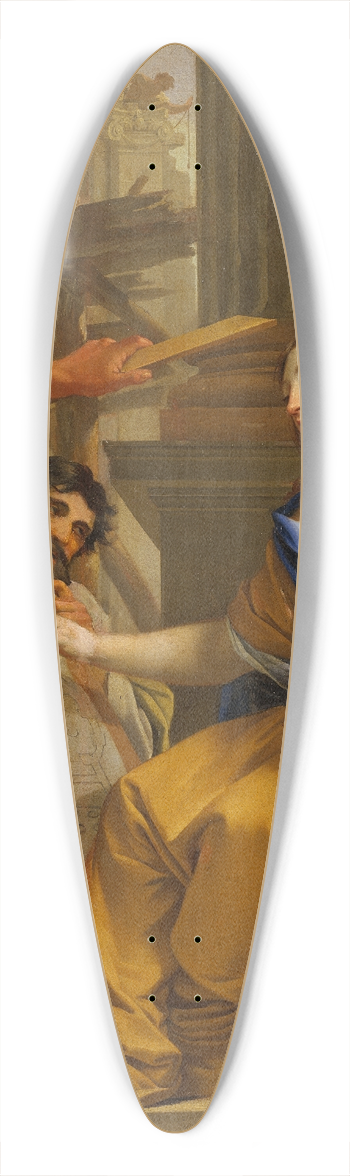 Simon Vouet - Artemisia Building the Mausolaeum 39.3 inch art pintail longboard deck