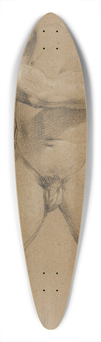 Simon Vouet - Study of a Male Nude 39.3 inch art pintail longboard deck