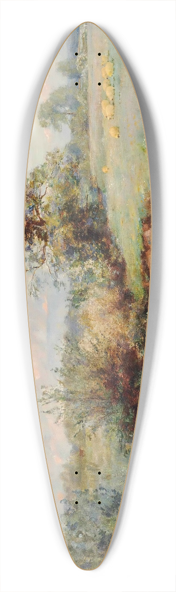 Sir Alfred East - Grazing Sheep, Summer 39.3 inch art pintail longboard deck