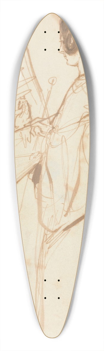 Sir Francis Grant - A Lady Painting 39.3 inch art pintail longboard deck