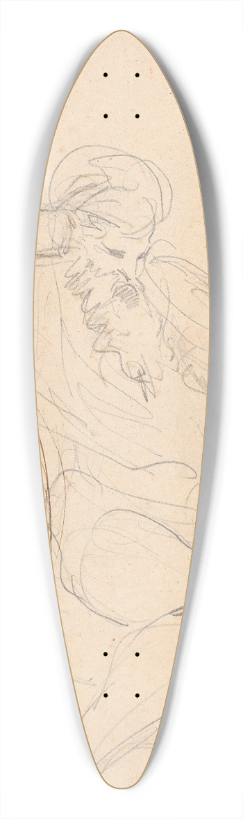 Sir Joshua Reynolds - Bearded Man Seated 39.3 inch art pintail longboard deck