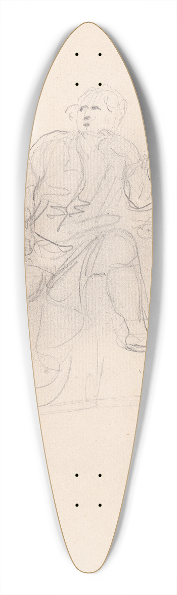 Sir Joshua Reynolds - Seated Man 39.3 inch art pintail longboard deck