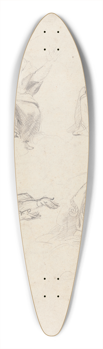 Sir Joshua Reynolds - Sheet of Figure Studies from Raphaels Disputation 39.3 inch art pintail longboard deck