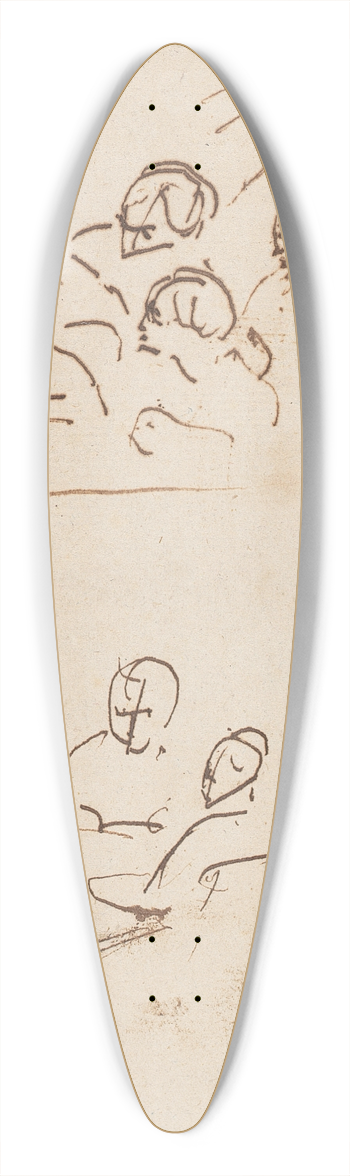 Sir Joshua Reynolds - Two Sketches of Group 39.3 inch art pintail longboard deck