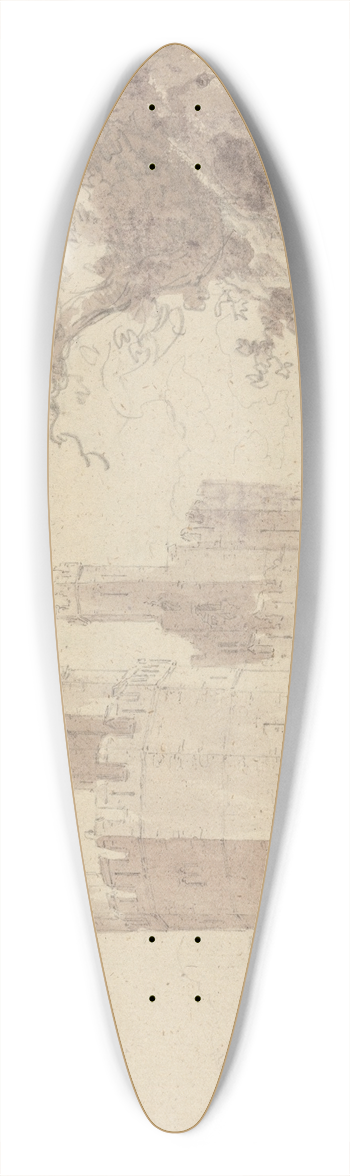 Sir Robert Kerr Porter - Caernarvon Castle 39.3 inch art pintail longboard deck