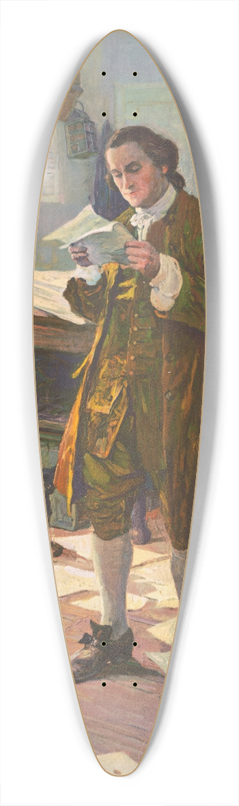 S.M. Arthurs - Benjamin Franklin, printer, Philadelphia 39.3 inch art pintail longboard deck