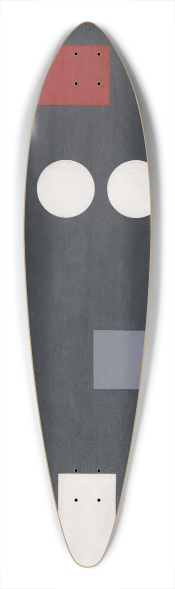 Sophie Taeuber-Arp - Composition with Rectangles and Circles on Black Ground 39.3 inch art pintail longboard deck