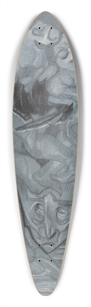Stanisaw Ignacy Witkiewicz - Castor and Pollux (Gemini) 39.3 inch art pintail longboard deck