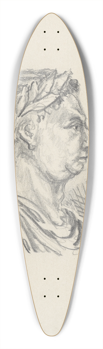 Stanisaw Wyspiaski - Mans head in a laurel wreath 39.3 inch art pintail longboard deck
