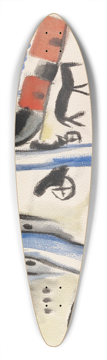 Sulho Sipil - City View 39.3 inch art pintail longboard deck