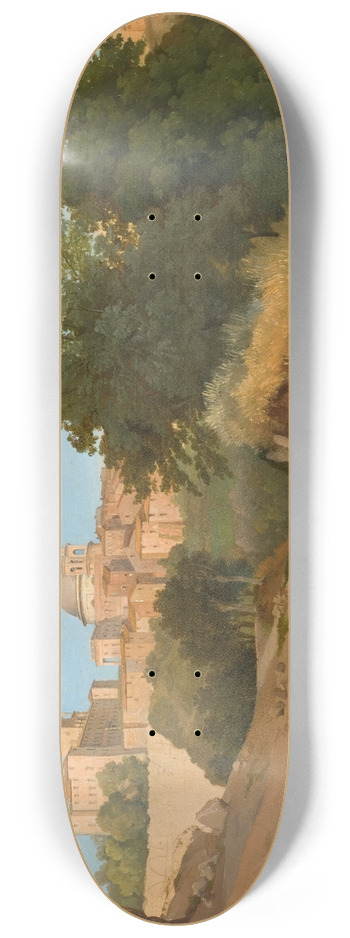 Gustaf Wilhelm Palm - View of Ariccia 8.25 inch art skate deck