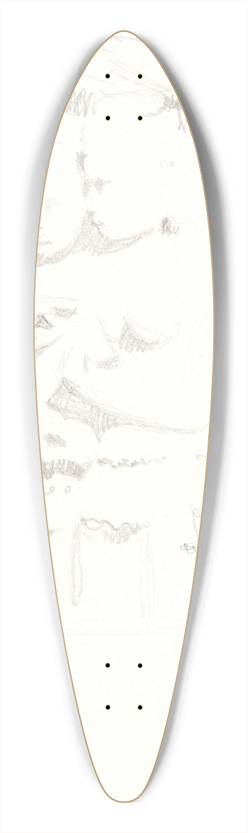 Svend Rathsack - Gruppe med to figurer Studieblad efter relieffer i Borobudur, Java 39.3 inch art pintail longboard deck