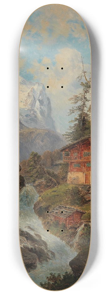 Gustav Barbarini - Das Wetterhorn in der Schweiz 8.25 inch art skate deck