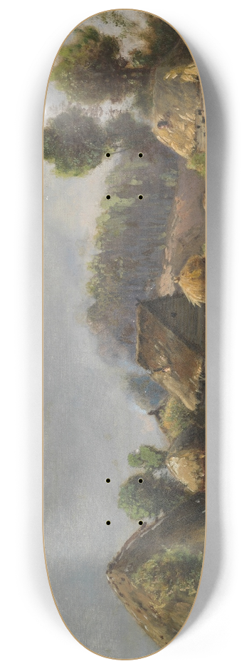 Alexei Kondratievich Savrasov - Village by the forest 8.25 inch art skate deck