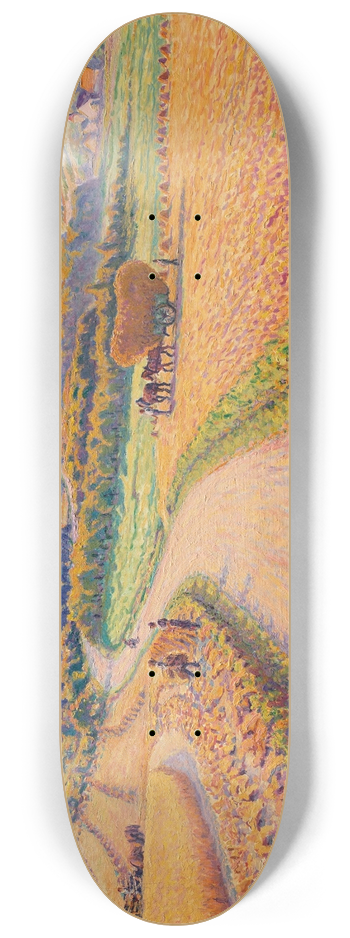 Gustave Cariot - Paysage aux meules de foin 8.25 inch art skate deck